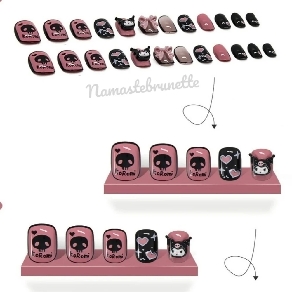 3D Sanrio Kuromi Press On Nails
